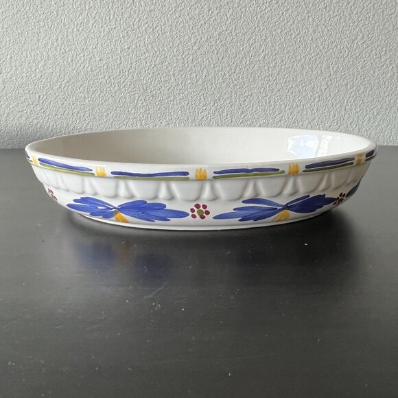 Quimper Oval Casserole Baking Dish // Francois Le Villec // Made in France // Ha - Picture 1 of 6